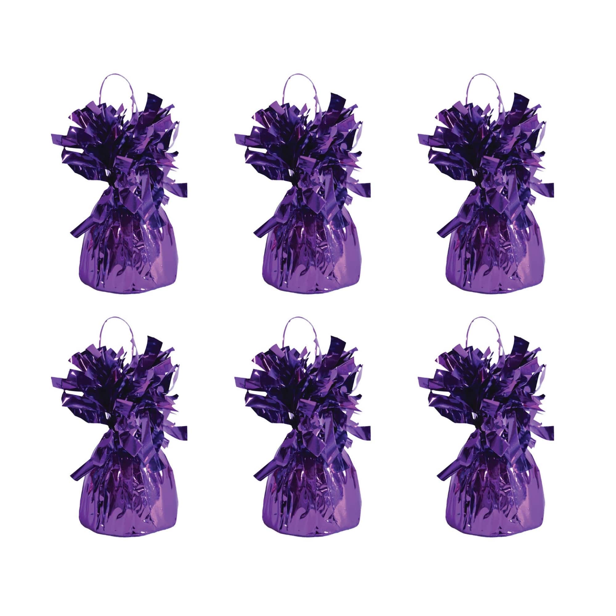 Beistle 6oz. Purple Metallic Wrapped Balloon Weights, 6ct.
